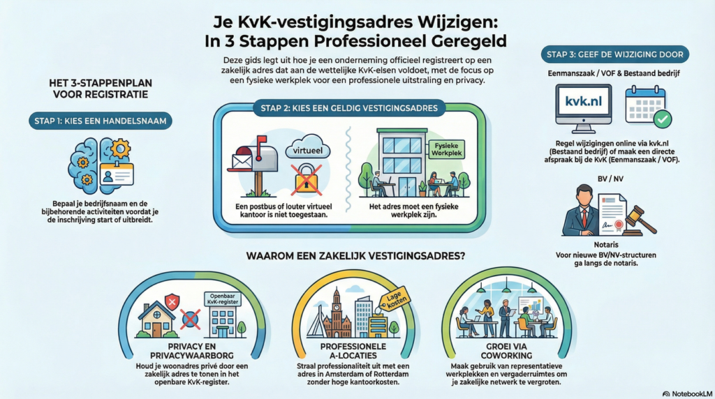 In 3 stappen je vestigingsadres wijzigen bij de KvK