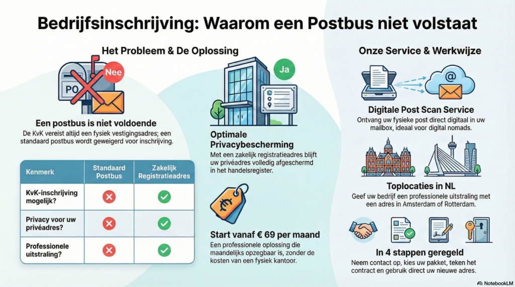 Waarom een postbus niet volstaat voor de kvk